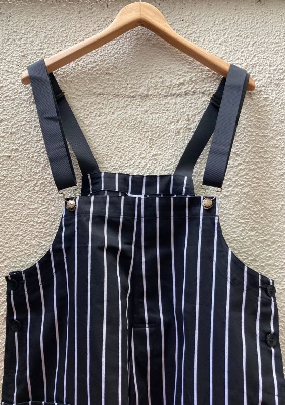 画像: 【cook man】Fisherman's Bib Overall(pin stripe black) 商品アップ完了です。