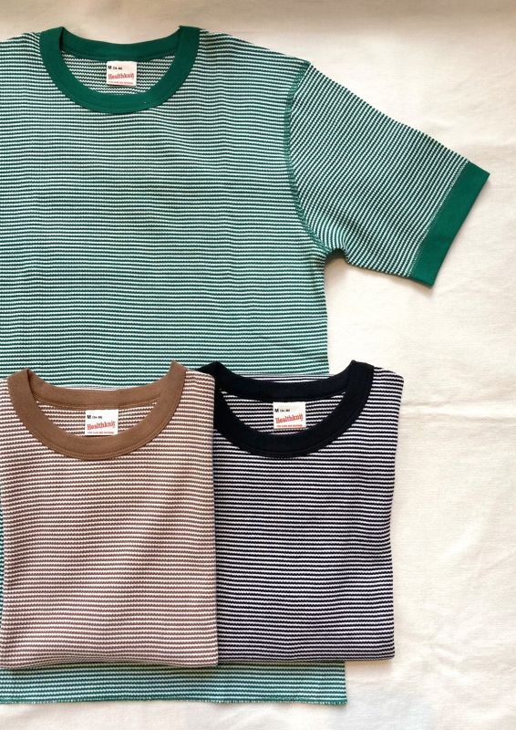 画像: 【Healthknit】 Crew-neck Border Thermal Short-sleeve Tee 新色入荷しました。