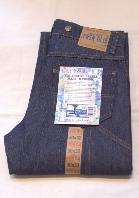 画像1: 【PRISON BLUES Double Knee Work Denim Pants/ made in USA】プリズンブルース ダブル二― ワーク デニムパンツ アメリカ製(indigo)
