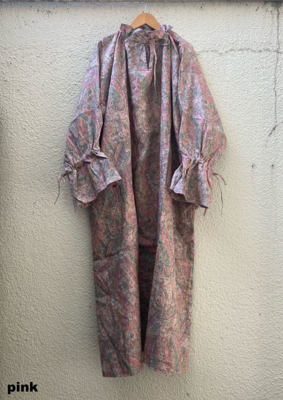 画像: 【ichi linen paisley one-piece】イチ リネン ペイズリー ワンピース(2カラー展開)