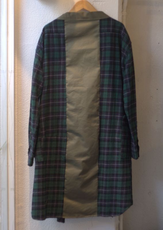 画像: 【Re,LINK Remake Flannel Check Gown Cardigan】リ,リンク リメイク フランネル ガウンカーディガン(green)