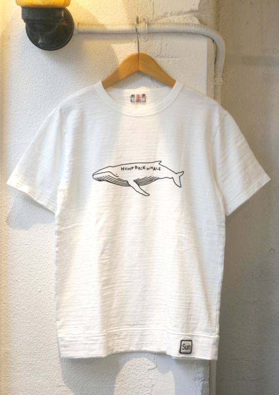 画像: 【u.m.i slab cotton s/s tee hump back whale, made in japan】ユーエムアイ スラブコットン 半袖Tee, 日本製(white)