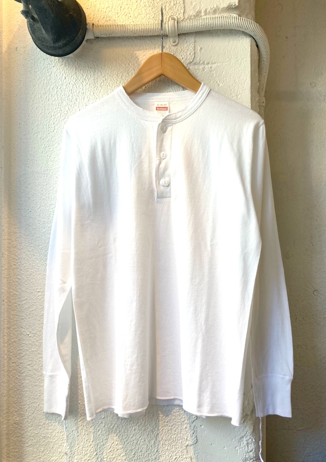 画像: 【Healthknit US-cotton Henley-neck L/S Tee】ヘルスニット アメリカ綿 ヘンリーネック 長袖Tee(white)