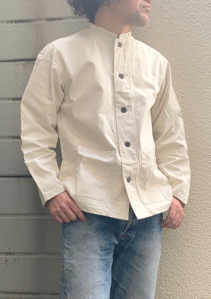 画像: 【ciao Atelier Jacket/ made in Japan】チャオ フレンチドリル アトリエジャケット(ivory)