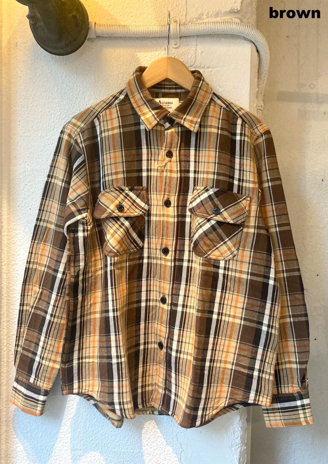 画像: 【ALCARZA Heavy Flannel Check Work Shirt】アルカルザ ヘビーフランネル チェック ワークシャツ(3カラー展開)