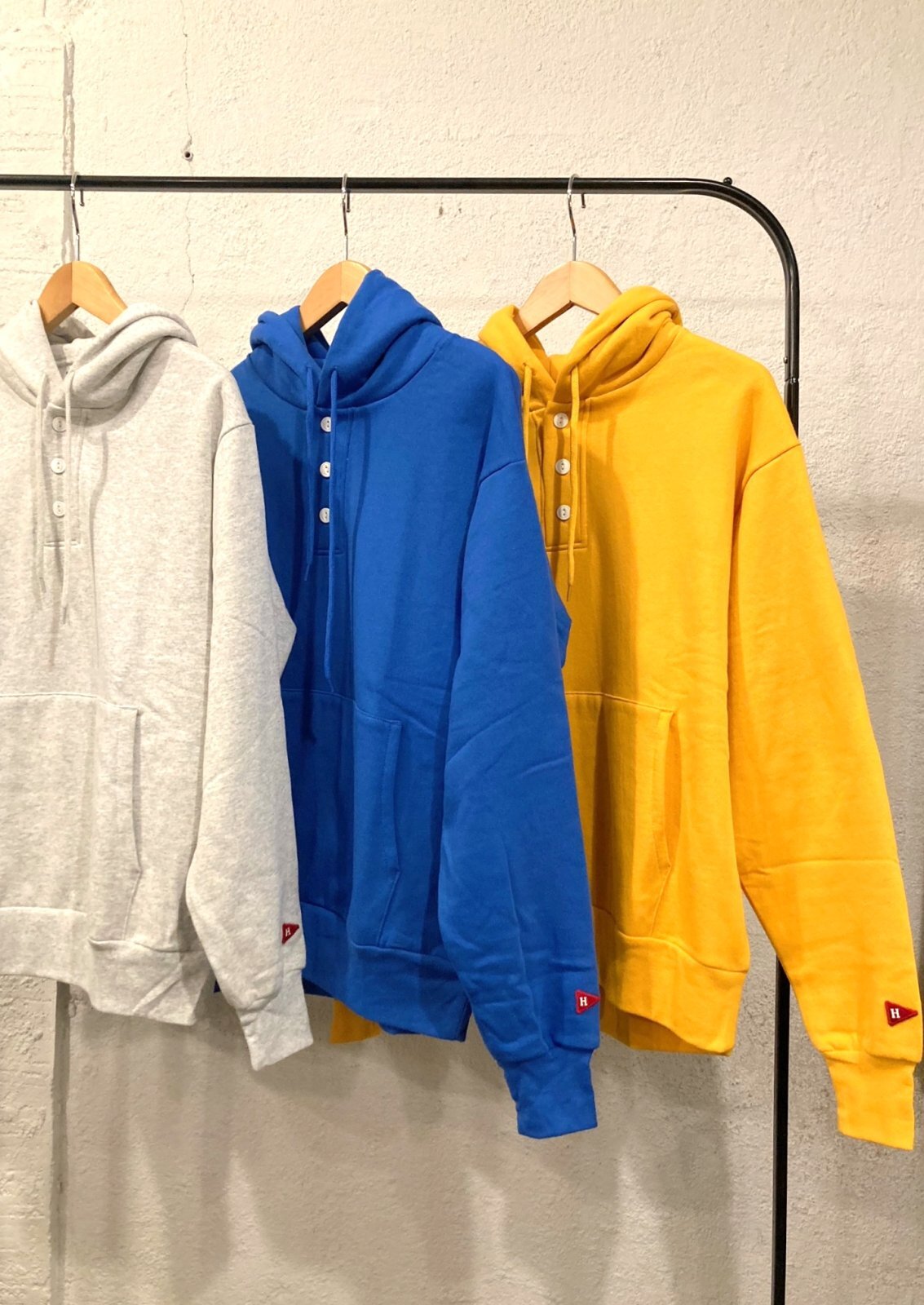 画像1: 【Healthknit Classic Sweat Henley Hoodie】ヘルスニット クラシック スウエット ヘンリーフーディ― (3カラー展開)