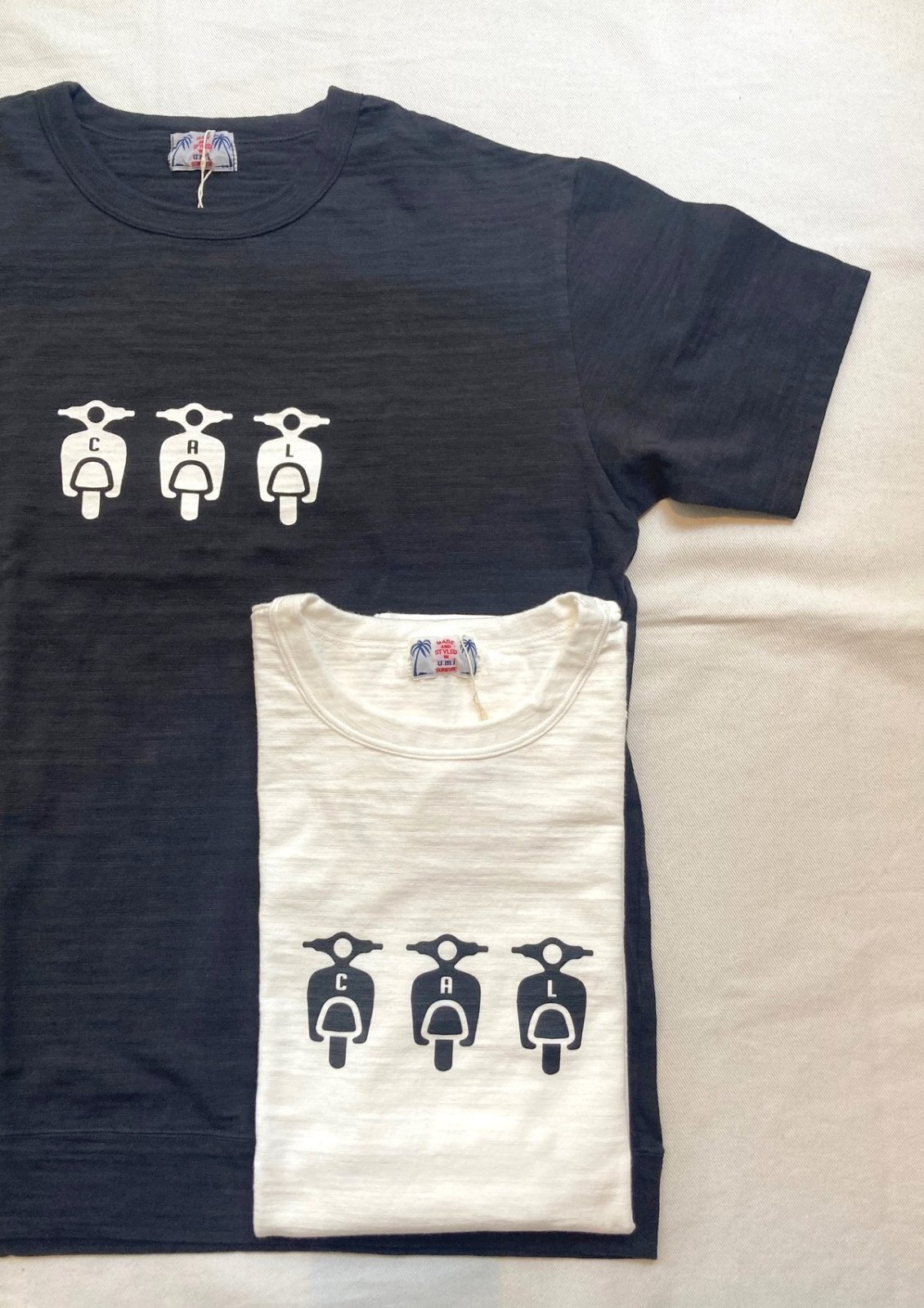 画像1: 【u.m.i slab cotton s/s tee cal bike, made in japan】ユーエムアイ スラブコットン 半袖Tee, 日本製(2カラー展開)