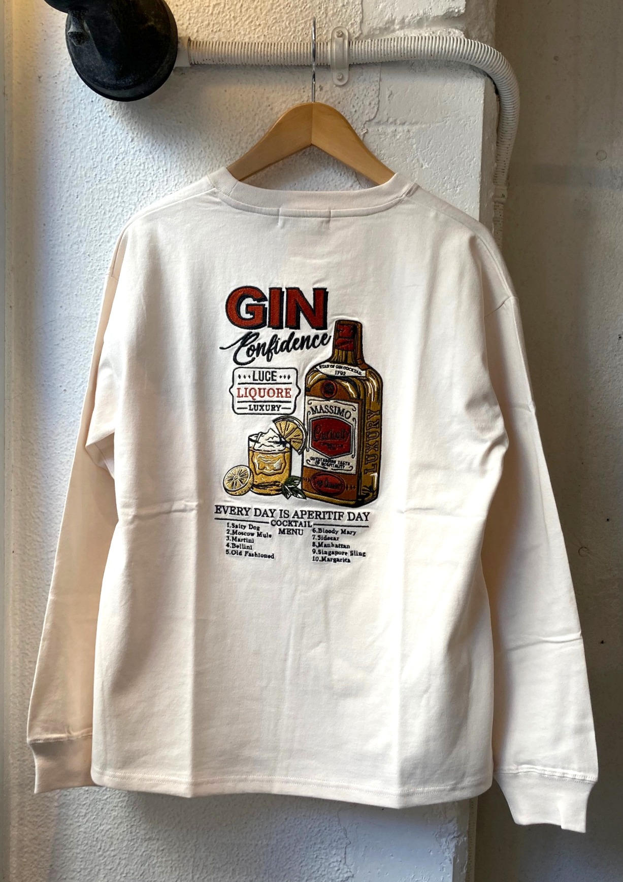 画像: 【power to the people Long sleeve Tee】パワー トゥ ザ ピープル カクテル刺繍ロンT(2カラー展開)