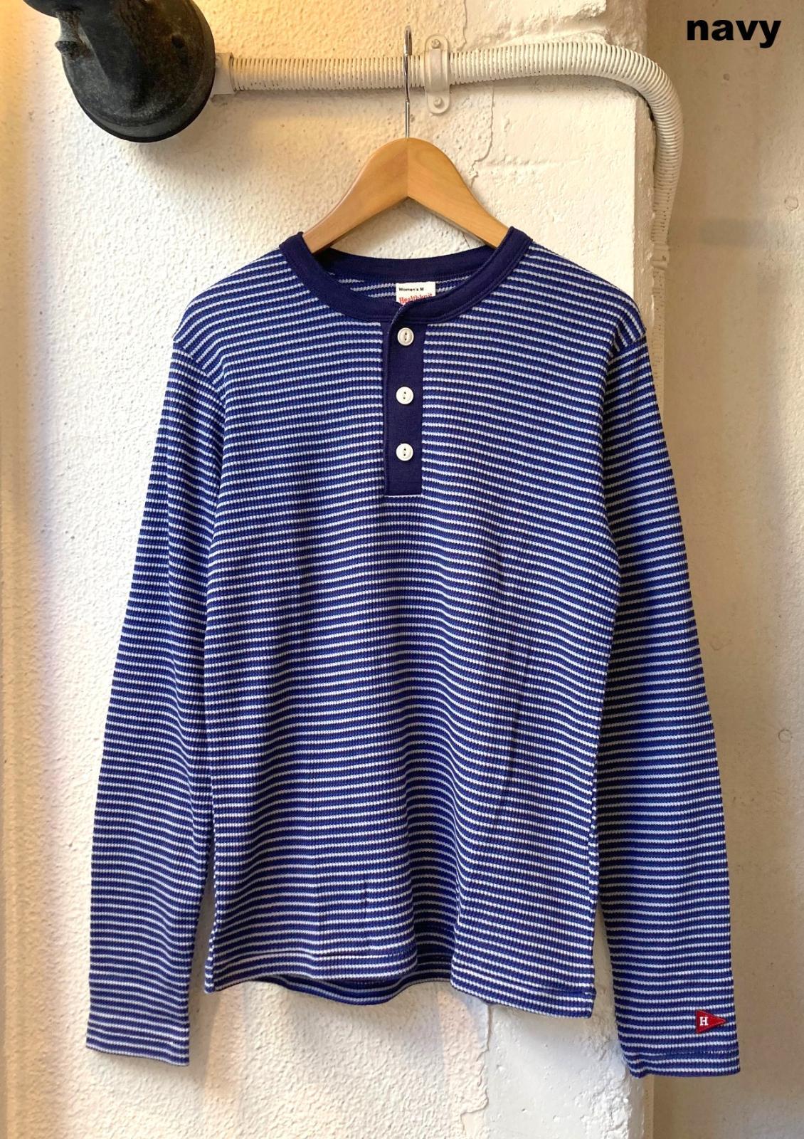 画像5: 【Healthknit Multi Border Waffle Henley-neck/ Women's】ヘルスニット マルチボーダー ヘンリーネック長袖Tee/ レディース サイズ(2カラー展開)