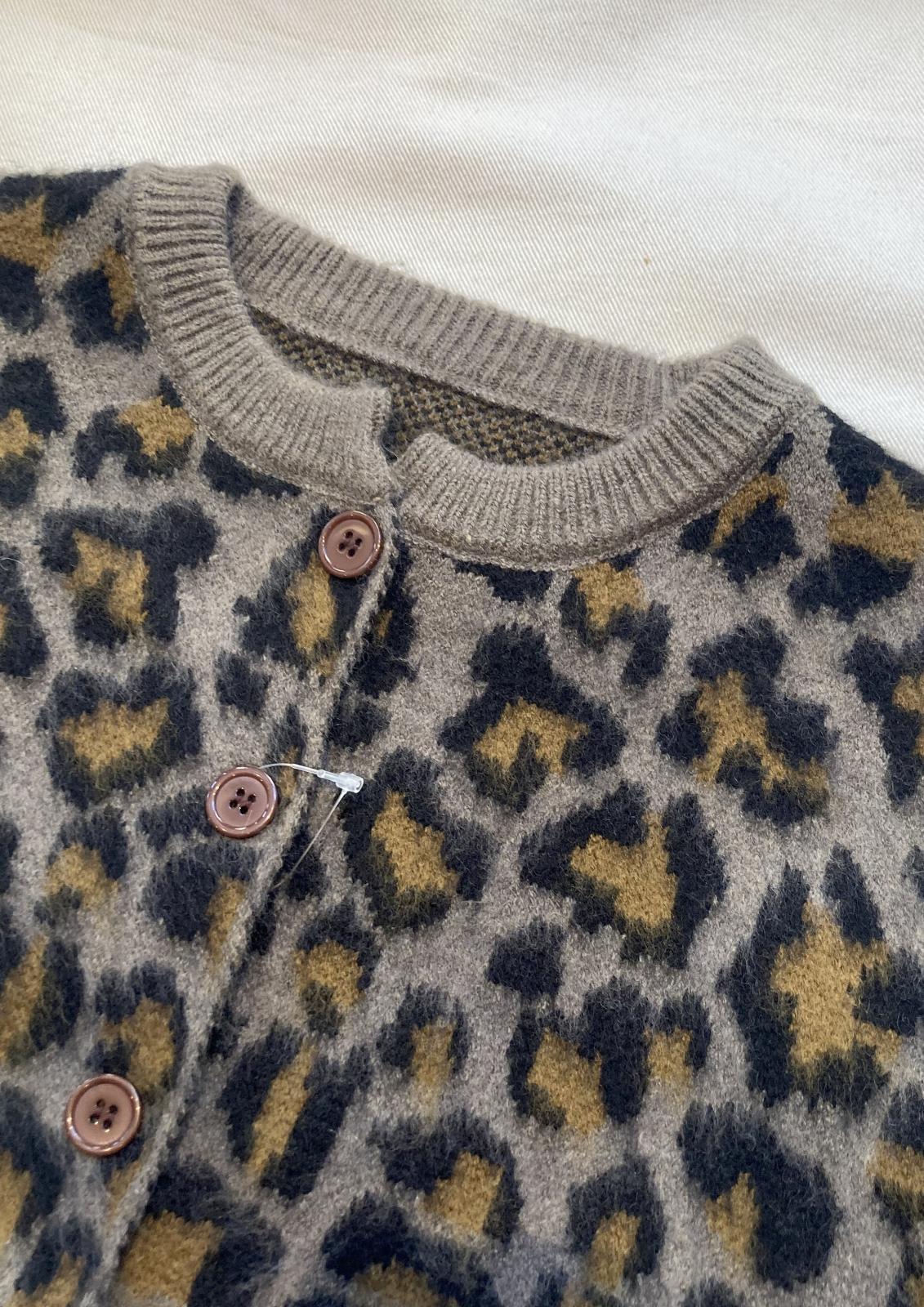 画像5: 【Import Leopard Knit Cardigan】インポート レオパード ニットカーディガン(gray)