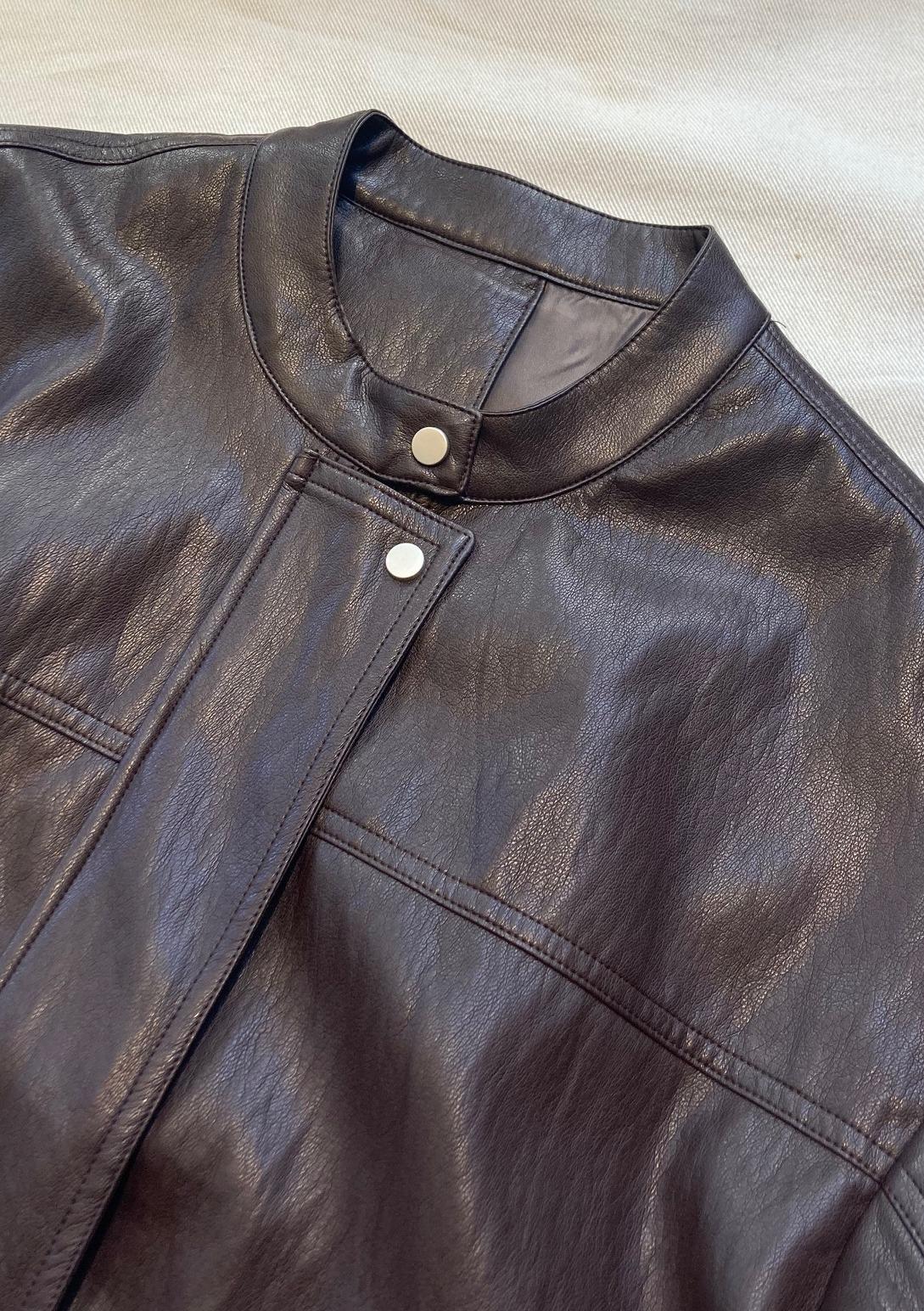 画像4: 【Import Fake Leather Riders JK】インポート フェイクレザー ライダース ジャケット(brown)