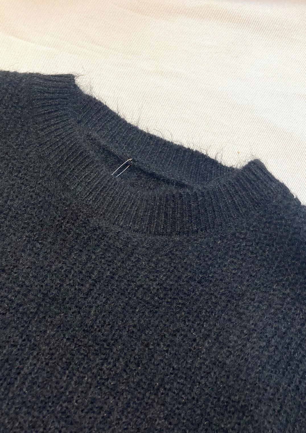 画像4: 【Import Layered Crew Knit】インポート レイヤードニット(black)