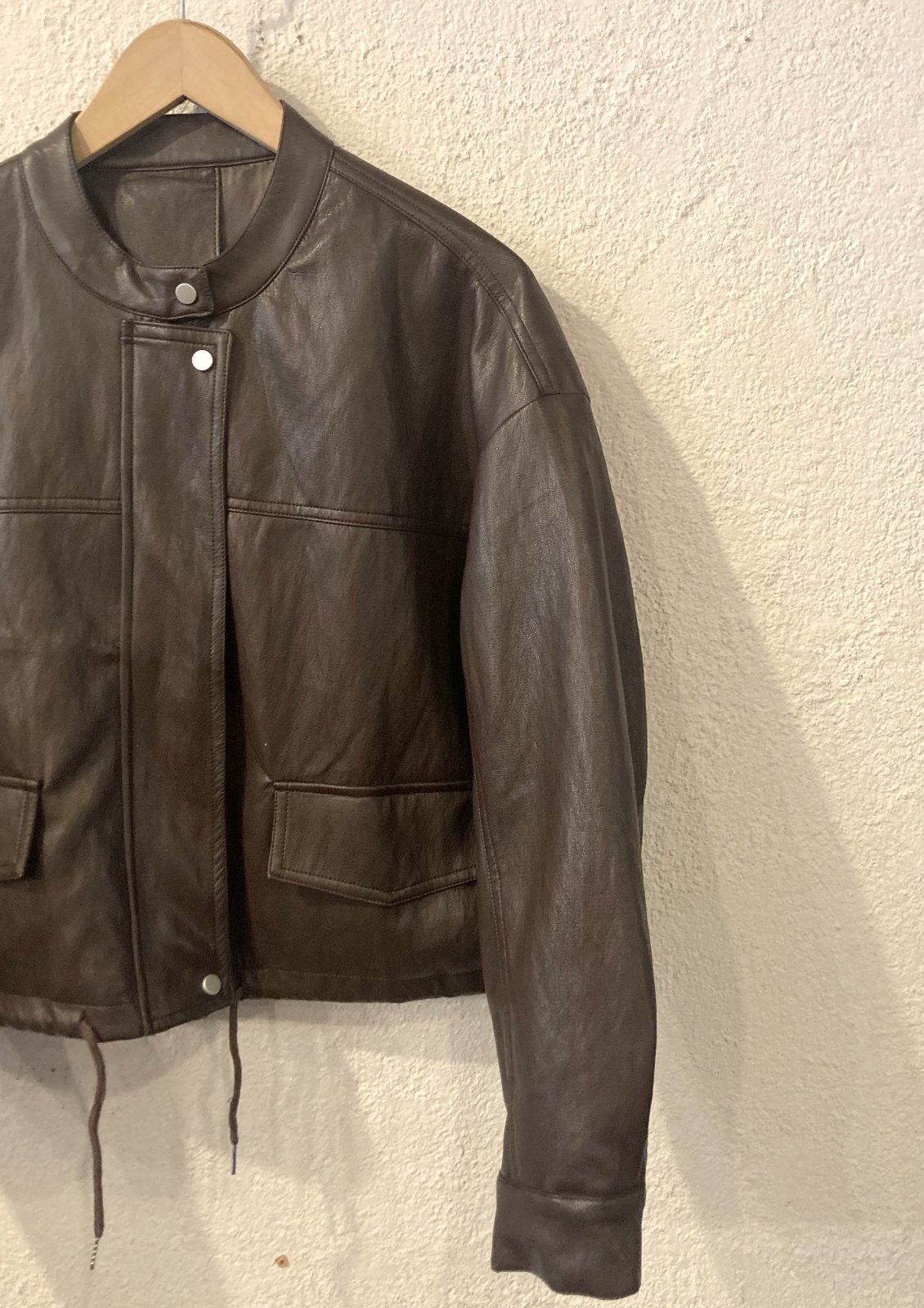 画像1: 【Import Fake Leather Riders JK】インポート フェイクレザー ライダース ジャケット(brown)