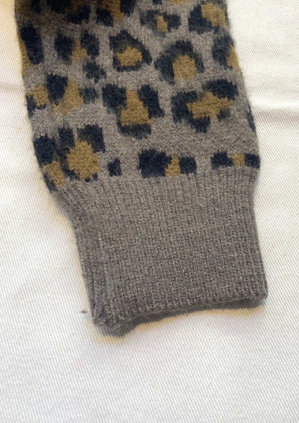 画像6: 【Import Leopard Knit Cardigan】インポート レオパード ニットカーディガン(gray)